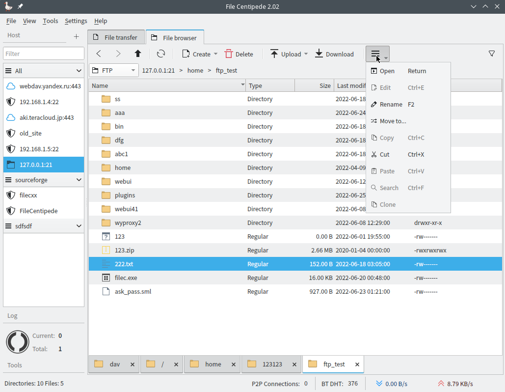 FTP file manager