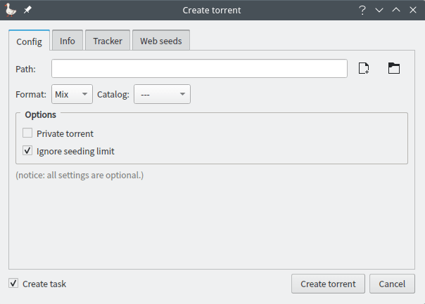 Create torrent