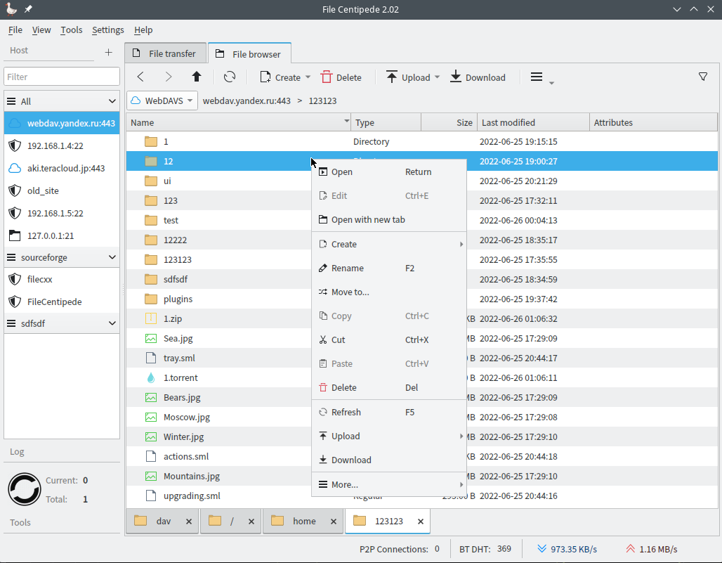 WebDAV file manager